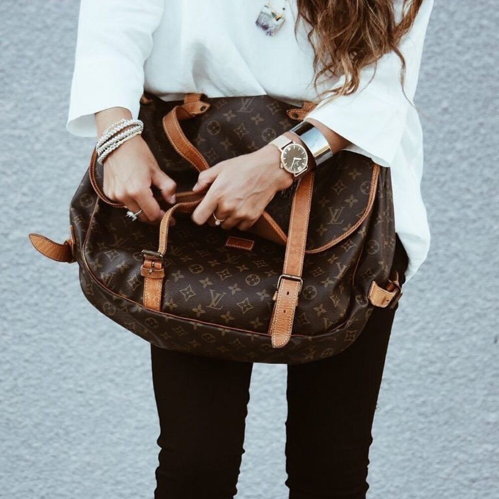 🔥EXTRA LARGE🔥 Authentic Louis Vuitton Saumur 43 Crossbody Shoulder Bag Boho - Picture 6 of 14